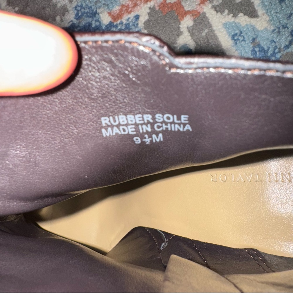 Ann Taylor Jo Braided Pebble Leather Ankle Stiletto Deep Brandywine Size 9.5 - Picture 11 of 11